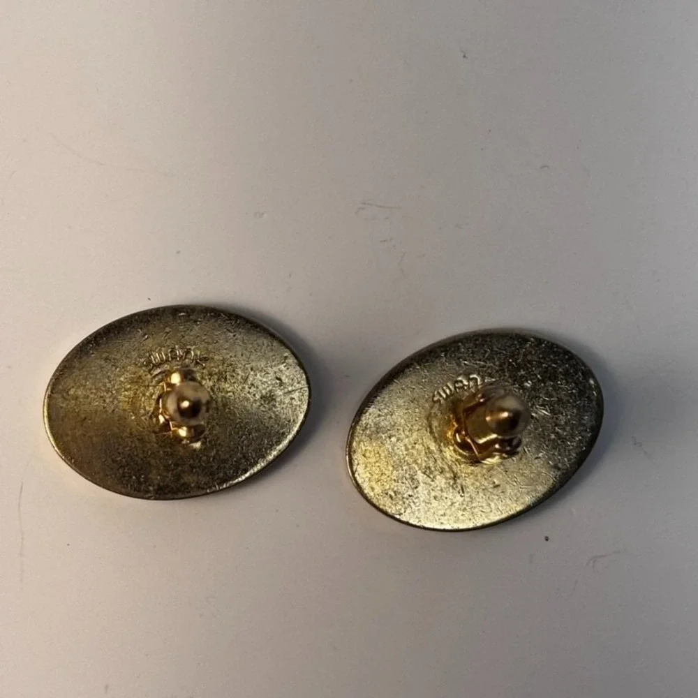 Vintage Cuff Links Gold Tone Oval‎